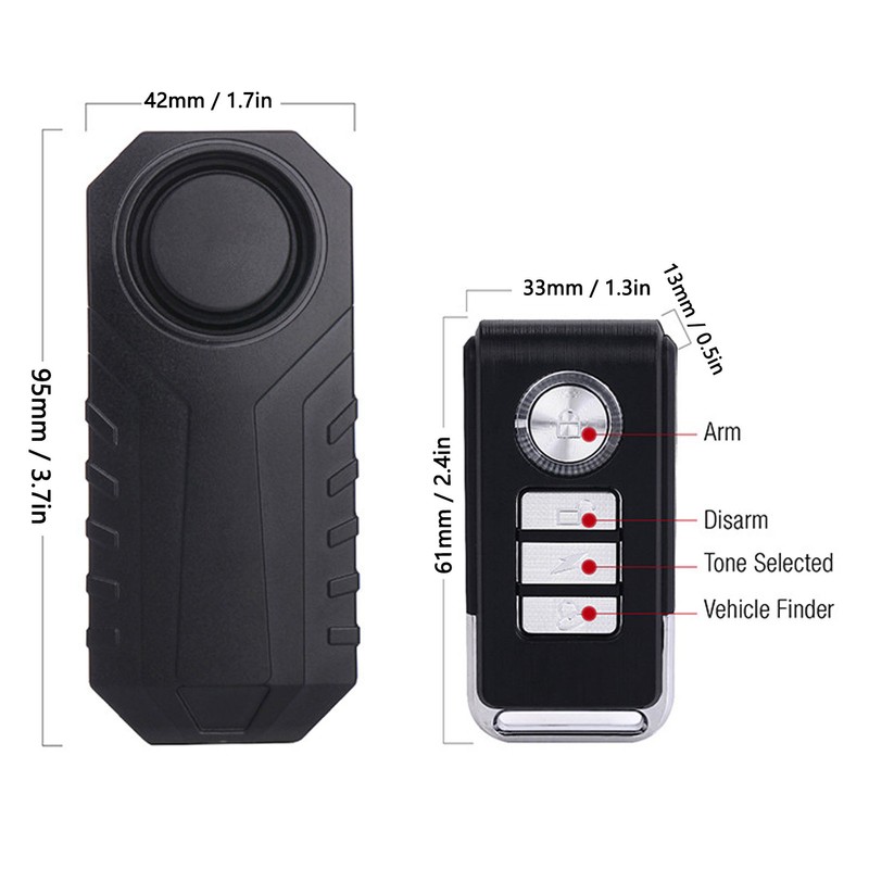 113dB Bike Alarm Wireless Anti Theft Vibration Motion Sensor Vehicle
