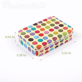 Framendino, 5 Pieces Metal Tins Box Containers Mini Portable Small Tins Box Rectangular Empty Storage Containers Portable Case with Lid