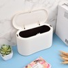 Pinsheng Small Bin with Lid, 2L Trash Desk Bin, Portable