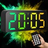 PiKaPiKaP Digital Wall Clock, 9.6 Inch Digital RGB Clock, LED