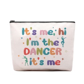 CEASQVAA Dance Dancer Gifts Makeup Bag, Birthday Gifts for Dancers, Dance Bag Stuff for Women, It's Me Hi I'm The Dancer Cosmetic Bag, Dancing Teammate Gift for Women