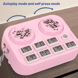 DJ Keychain, Music Producer Gifts Keyring with Interactive Sound Effects and Colorful Light, DJ Disc Player Design Keychain (Pin k)