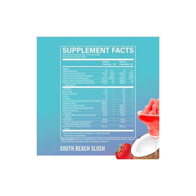Pre Entreno Cbum Thavage Raw Nutr. 40 Serv South Beach