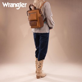 Montana West Wrangler Women Backpack Purse Convertible Backpack Vegan Leather Ladies Anti Theft Backpack with Adjustable Strap WG161-91123LBR-BR