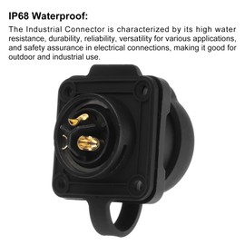 sourcing map LP20 3 Pin Waterproof Connector, IP68 Circular Connectors Male Female Aviation Plug M20 Fast Locking Flange Socket for LED Electrical (500V, 20A)