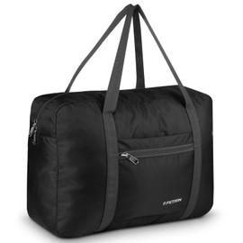 F.FETIVIN Personal item travel bag 17.7x12.6x6.3 for Spirit Airlines Lightweight carry on duffle bag waterproof for Gym,Sports,Vacation(Black)
