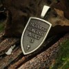Fashion Jewelry ST MICHAEL ANGEL WING SHIELD pendant 20" Sterling