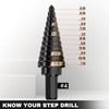 KSEIBI #4 HSS Step Drill Bit Set 3/16-7/8" with 3/8