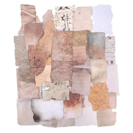 JIEYAO 100 Pcs Vintage Scrapbook Paper Stickers, Retro Label Sticker for Scrapbooking, Aged Writing Paper Stickers Aesthetic Junk Journal Supplies Aesthetic Stickers in Brown Tones for DIY Crafts(C)