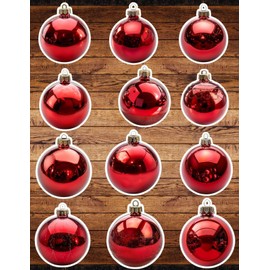 Unbranded Red Christmas Ornament Die Cut Stickers Set Scrapbooking Laptop Waterbottle