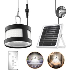 AGPTEK Solar Light Indoor Outdoor 1 Pack, 360° Glow Pendant Lights with Detachable Hook & Remote, 160 LED Waterproof Work in Daylight for Shed, Camping, Gazebo, Patio, Tent