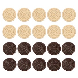 STOBOK Classic Stackable Wooden Checkers,48pcs Wood Checkers Pieces with Stackable Ridge Dark Brown and Natural Color