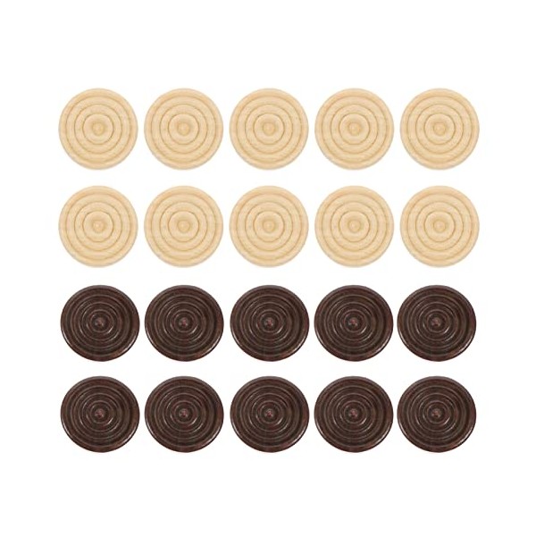 STOBOK Classic Stackable Wooden Checkers,48pcs Wood Checkers Pieces with Stackable