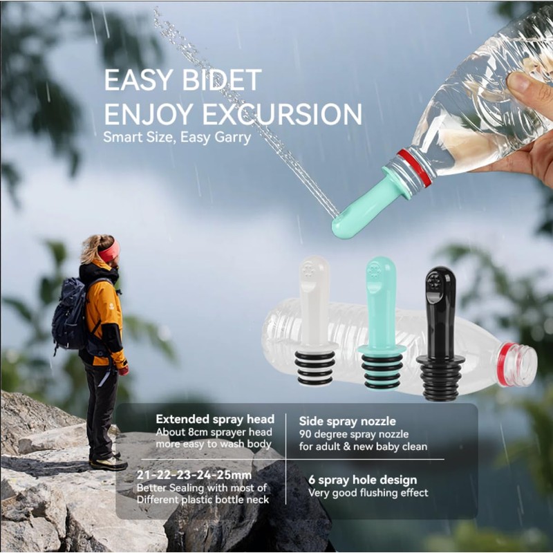 3 Pack Portable Travel Bidet, Toilet, Washing,Shattaf Bidet Water Sprayer,