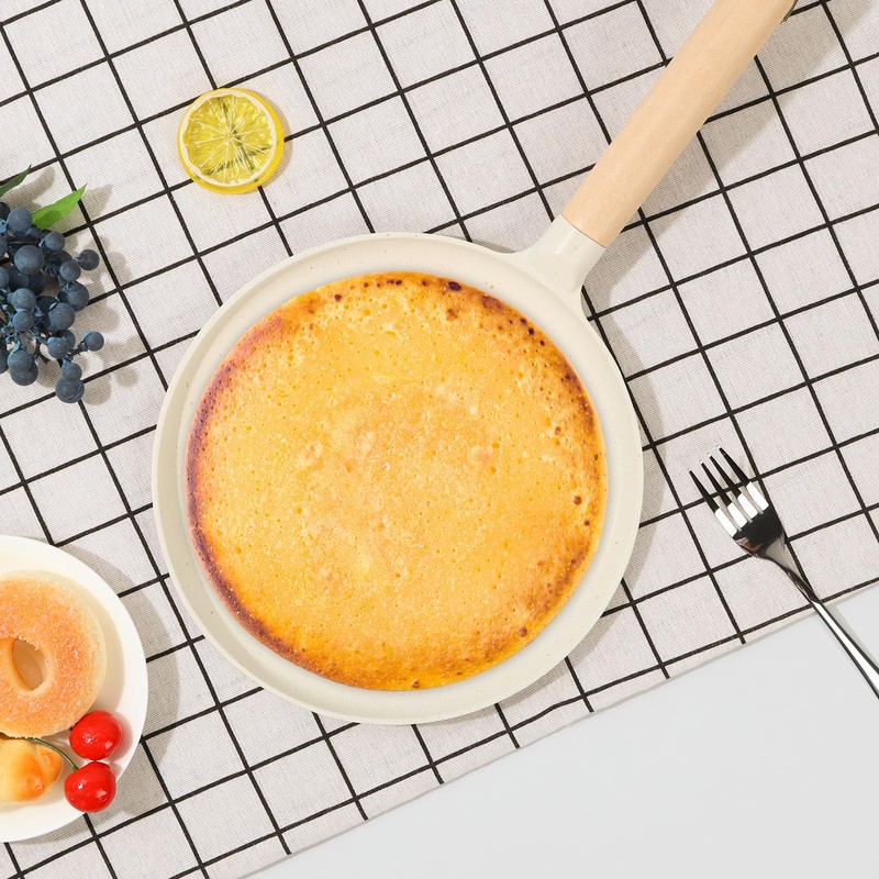 9.2in Crepe Pan with Wood Handle Nonstick Crepe Maker Pan