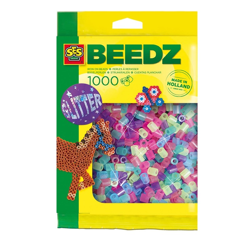 SES Creative 00746 Iron on Beads 1000 Mix Glitter
