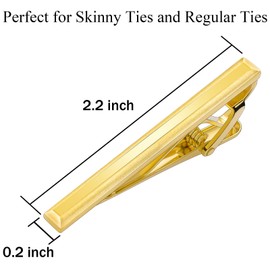 Tie Clip for Men, TAIGRAMA Tie Bar and Tie Pin Clip for Skinny Ties Gold Rose Gold Silver Black, Unique Mens Tie Clip Tie Clasp Suitable for Wedding Anniversary Business Professional and Best Gift,