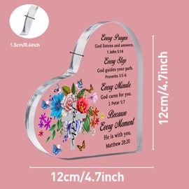 Christian Gifts for Women – Inspirational Heart paper weights with Bible Verse – Religious Birthday & Christmas Gifts for Mom, Aunt, Grandma, Friends, Her