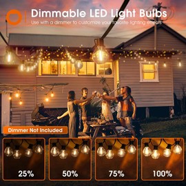 addlon 100FT Outdoor LED String Light Patio Vintage Edison Bulbs Hanging Socket