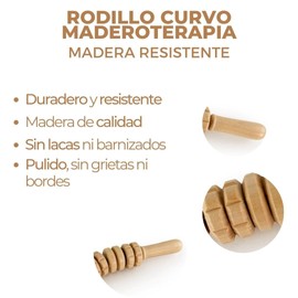 Curved Wood Therapy Roller | Curved Roller | Made from Pine and Lotus Wood | Designed by Wood Therapy Spain