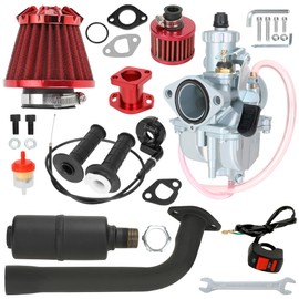 YOXUFA Predator 212 Stage 2 Kit with VM22 Carburetor Exhaust Pipe Muffler Replacement for 224cc 196cc 6.5HP Engine Coleman CT200U BT200X CT200U-EX Baja MB200 Mini Bike Go Kart Parts Throttle Assembly
