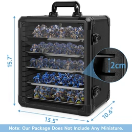WELIDAY Miniatures Storage Case Miniatures Transport Case Aluminum Alloy Frame with Lock (Medium Size)