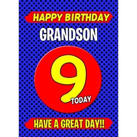 Grandson 9th Birthday Card