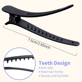 MELLIEX 20 Pcs Hair Clips for Styling Sectioning, Duck Billed Hair Styling Clips, No Crease Hair Sectioning Clips, Black