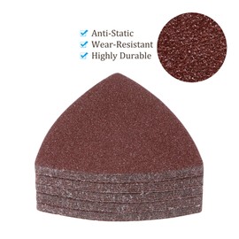 Kozelo 30pcs Mouse Sander Detail Sandpaper - [ 40 Grit, 3-1/8" ] Triangle Hook and Loop Assorted Sanding Pads Sheet for Wood Furniture Polishing Use | Aluminum Oxide Sandpaper