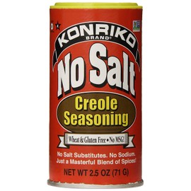 Konriko - No Salt Creole Seasoning 2.5 oz (Pack of 6) - Wheat Free - Gluten Free - No MSG