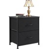 JHK Nightstand with 2 Fabric Drawers End Table Side Table