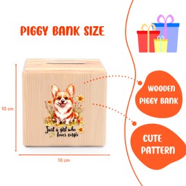 BJDAMAI Corgi Piggy Bank Money Bank Coin Bank, Corgi Gifts for Teens Teenage Girls Kids Age 6 7 8 9 10 11 12, Corgi Lovers Themed Stuff Accessories Items Things Home Room Decor Merchandise!
