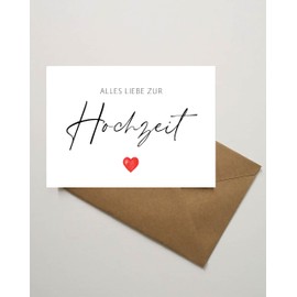 The Life Barn Postcard with Envelope "Alles Liebe zur Hochzeit" [German Language]