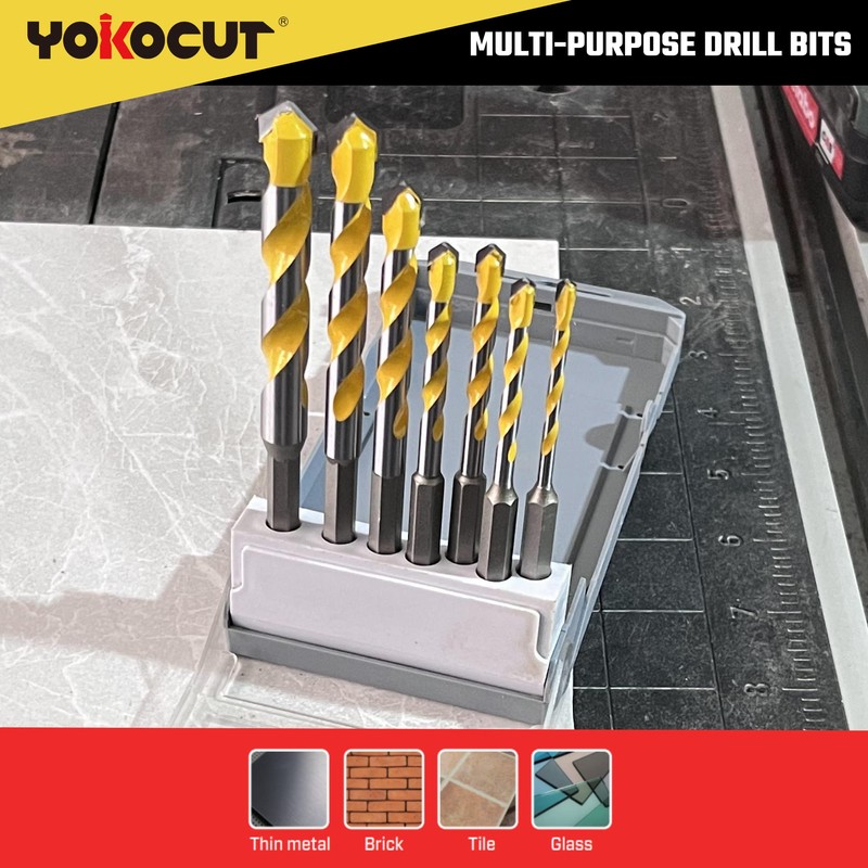 YOKOCUT Universal Drill Bit Set Professional 7-Piece Multifunctional Drill Bit