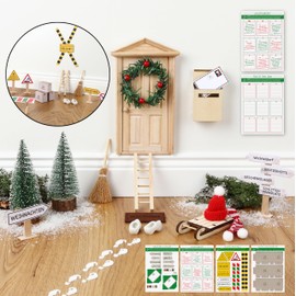 Nordstern Gnome Door Set - Complete Set Including Secret Santa Letters, Moving Boxes, Construction Site, Signs and Many Other Accessories for the Advent Season, DIY Decoration for Christmas