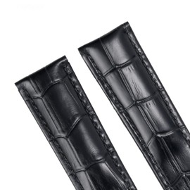 DISMAY Leather Watch Band Strap Made for Tag Heuer Watches (22mm, Black)