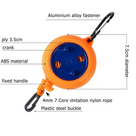 Retractable Camping Clothesline, Adjustable Travel Laundry Rope, Heavy Duty Washing Line with 20 Clothespins & 10 Stoppers for Indoor/Outdoor, Camping, Travel, Courtyard, 33ft (Orange 26ft)