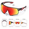BEACOOL Polarized Sports Sunglasses GlossyBlack Gradient Red
