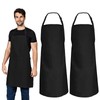 CWFUN Black Adjustable Bib Apron Waterdrop Resistant with 2 Pockets-Size