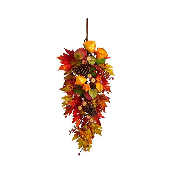 35in. Autumn Maple Leaf and Berries Fall Teardrop