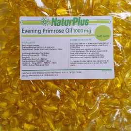 Evening Primrose Oil 1000 mg, Cold Pressed, Omega-6 GLA, 365 Softgel Capsules by NaturPlus