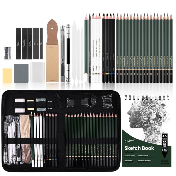 Xin Bowen 43 Pack Sketch Pencils for Drawing Kit Art