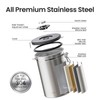 Veken Coffee Canister, 39OZ Large, Airtight Stainless Steel Food Storage