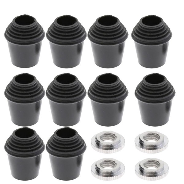 10pcs Threaded Bass Drum Spur/Floor Tom Leg Tips Rubber Feet