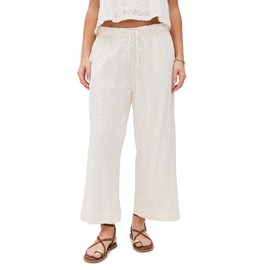 Z SUPPLY Women's Romi Eyelet Pants, White, XS