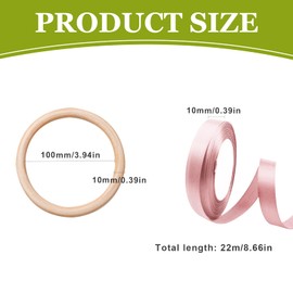 5 Pieces Wooden Rings for Crafts Rings Wooden Rings Macrame Dream Catcher Rings Wood for Baby Natural Wood Baby Chew Toy for DIY Jewellery, Crafts