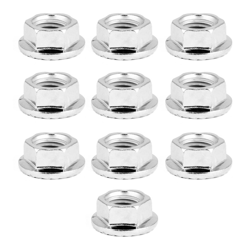 Pack of 10 Flange Nuts M10 x 1.25 Fine Thread