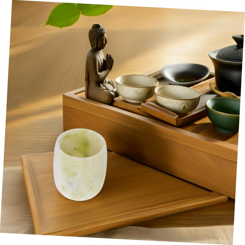 SHOWERORO Tea Cup Natural Crystal Tea Container Home Office Use