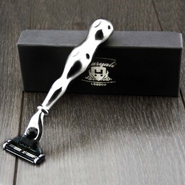 Haryali London 3 Edge Shaving Razor With Non Magnetic Stainless Steel Hollow Handle Beard and Mustache Safety Razor For Mens Perfect Shave