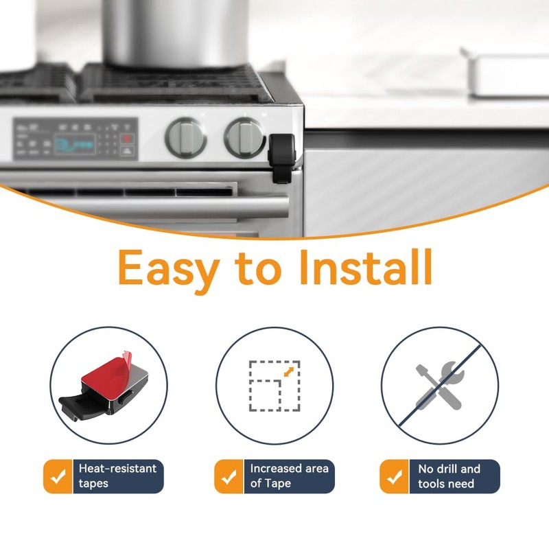 EUDEMON 1 Pack Updated Oven Front Lock,Childproof Oven Door Lock,